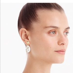 J.crew white studded stone drop earrings NWT